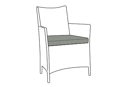 Replacement Grey Chair Cushion / Pad For Rattan Outdoor Patio Garden Furniture • £59.99