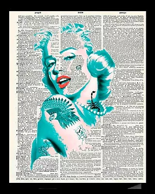 Marilyn Monroe Tattooed Dictionary Art  Fantasy Poster Photo Art • $4.49