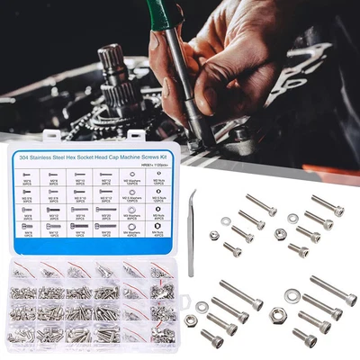 £33.02 • Buy 1120pcs M2 M3 M4 M5 Countersunk Flat Head Machine Screws Hex Nuts Flat Washers