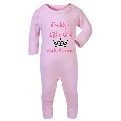 Daddy's Little Girl Personalised Rompersuit Funny Baby Sleepsuit Babygrow • £13.99