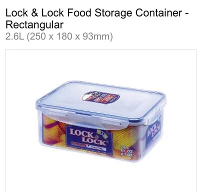 Lock & Lock Food Storage Containers Many Styles And Sizes To Choose From New • £4.54