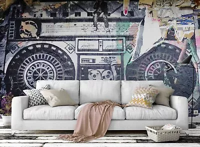 3D Retro Recorder Wall Murals Wallpaper Murals Wall Sticker Wall 3 • $179.78