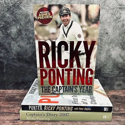 $29.99 • Buy Ricky Ponting Paperback Book X 3 Cricket Captains Diary Vintage Punter Signed