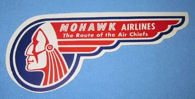 Mohawk Airlines ~ Vintage Label/Decal ~ The Route Of The Air Chiefs • $10