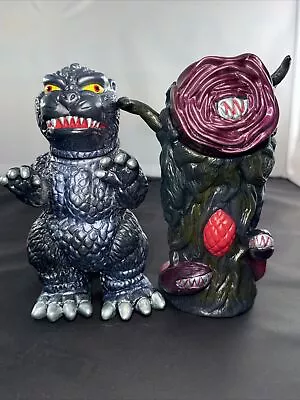 2001 TOY PIRATES 7” GODZILLA BIOLLANTE SET Sofubi Japan Import Marmit Marusan • $229.99