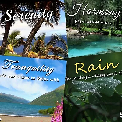 4 DVD Relaxation Set. Harmony Serenity  Tranquility & Rain DVD • $19.95