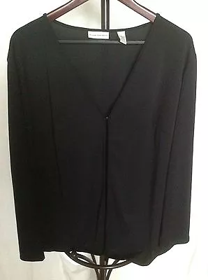 AMANDA SMITH WOMAN Black Jacket / Top / Tunic Single Clasp V-Neck Size 1X • $12