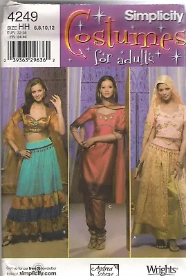 Simplicity Sewing Pattern 4249 Adult Belly Dance Costumes   Size 6 - 12 Uncut • £14.33