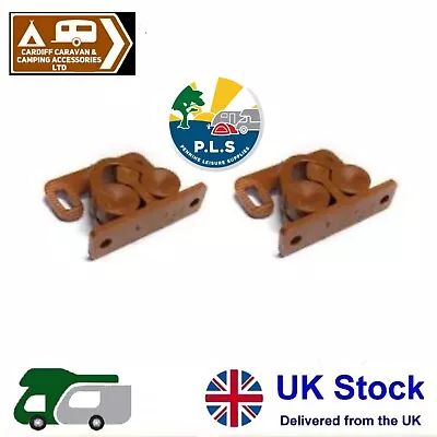 2 X Double Brown Roller Caravan Motorhome Campervan Cupboard Locker Catch • £3.99