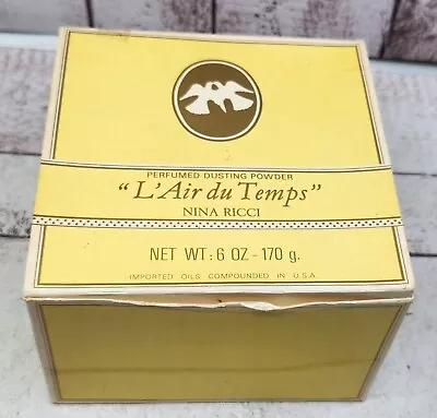 Vintage L'air Du Temps Nina Ricci Perfumed Dusting Powder 6 Oz 170 Grams Talc • $300