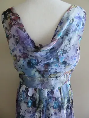 $126 • Buy Gorgeous John Lewis Floral Silk Dress, Size UK 12, AUS 12