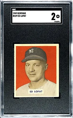 1949  Bowman #229 Ed Lopat Rookie New York Yankees PSA 2 • $75