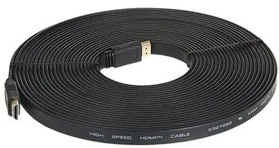 BLACK FLAT HDMI High Speed Cable With Ethernet Lead Short Long 1m 2m 3m 5m • £2.69