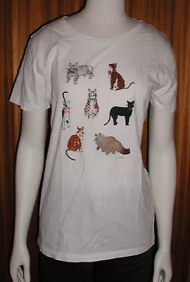 NWT J.Crew Factory Collector's Tee Cats With Bowties Graphic White T-Shirt M • $17.99