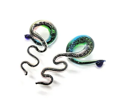 Multi-color Snake Glass Ear Spirals Ear Gauges • $12