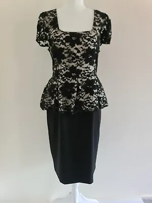 $20 • Buy Basque Womens Black Lace Dress Size 12
