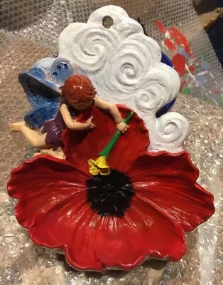 £22.50 • Buy Hand Painted Vintage Henri Studio Wall Mounted Fairy & Flower Bird Feeder