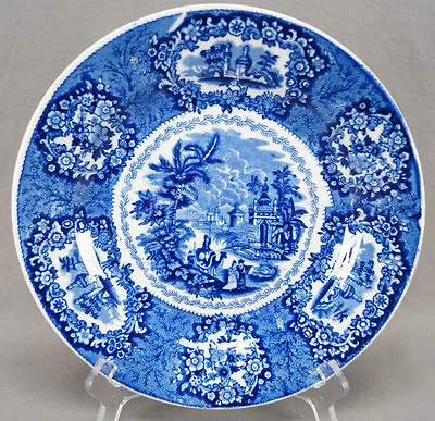 Petrus Regout & Co Holland Oriental Pattern Blue Transferware Plate C. 1935 - 60 • $20
