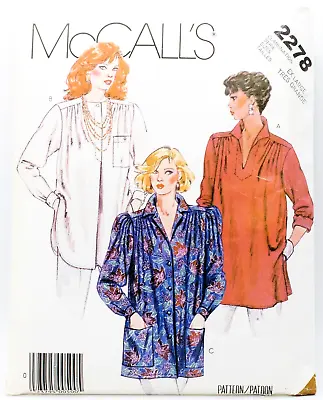 Vintage 1980s McCall's 2278 Tunic Blouse Smock Pattern Plus Size 22 - 24 Uncut • $9.99