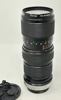 Vivitar Macro Focusing Zoom Lens 75-205mm F/3.8 Canon FD Mount W/ Caps. VG+ • $19.99