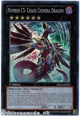 DRLG-EN043 Number C5: Chaos Chimera Dragon Super Rare 1st Ed Mint YuGiOh Card • £0.99