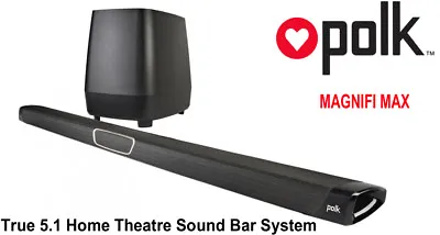 Polk Audio MAGNIFI MAX Wireless Sound Bar+Sub Woofer+Bluetooth+Google Chromecast • $299.99