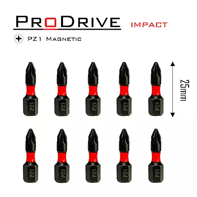 Pozi PZ1 ProDrive Impact Drill Driver Screwdriver Bits 25mm Pack Of 10 • £5.99