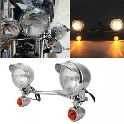 Passing Turn Signal Spot Light Bar For Yamaha V Star 650 950 1100 Custom Classic • $69.99