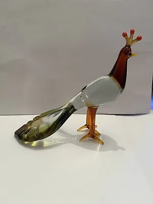 Murano Glass Animal Bird Pheasant Figure • £16