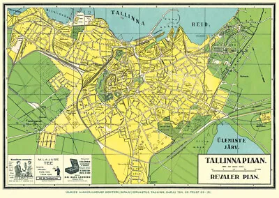 Cavallini & Co. Tallin Map Decorative Paper Sheet / Poster  • $10.95