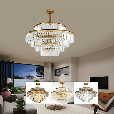 31.5  Modern Crystal Chandelier Light Pendant Lamp Ceiling Lighting Flush Mount • $228