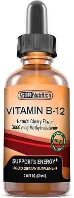 £22.61 • Buy Sbr Nutrition Vitamin B12 Sublingual Liquid Drops Cherry Flavor 60ml