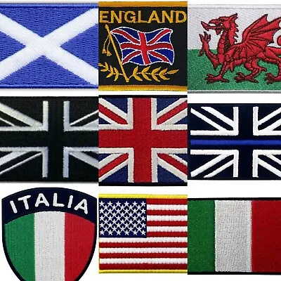 £2.99 • Buy Bikers Flag Patches Badges Embroidered Iron On Sew On Tag Applique Patches