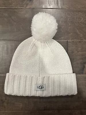 Ugg Pom Knit Beanie Ivory One Size Nwot New Retail $49.95 • $17.99