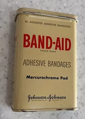 Vintage Band Aid Tin~Johnson & Johnson Mercurochrome Pad~EMPTY~Movie/TV Prop • $4.99