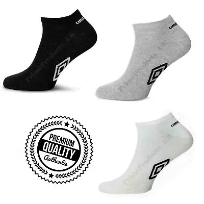 6 12 Pairs Mens Umbro Official Cotton Rich Sports Trainer Socks Liner Size 6-11 • £11.99