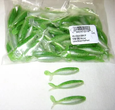 100 Mister Twister Vie Shiner Lures Crappie Trout Panfish Lime Black Flake/pearl • $14.99