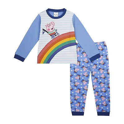 £12.95 • Buy George Pig Boys Pyjamas Rainbow Theme Pjs Set, Official George Pig Nightwear