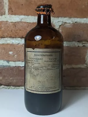 Antique Reisterstown Veterinary Center Equine Kidney Medicine Bottle Maryland • $49.99