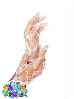 £5.99 • Buy Ladies White Lace Wrist Gloves Burlesque Fairytale Fancy Dress Leg Avenue