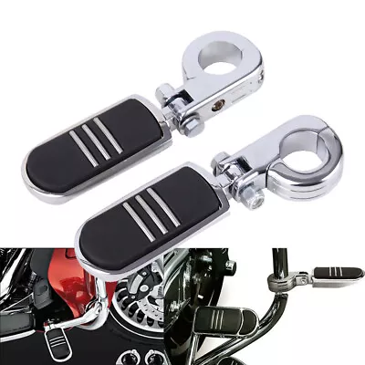 1-1/4  Highway Motorcycle Foot Pegs / Clamp Crash Bar For Harley Touring Chrome • $19.69