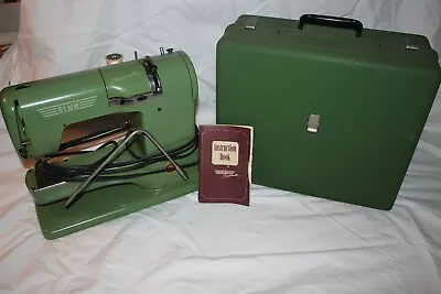 Vintage Elna Supermatic 722010 Sewing Machine W/ Case & Instructions Book  Works • $160