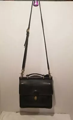 VINTAGE COACH BLACK LEATHER WILLIS CROSSBODY BAG PURSE W/Top Handle #9927 • $139.99