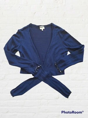 £19.99 • Buy EAST. Cropped Cardigan/Shrug. Size Medium. 100% Linen. Beaded Trim. Summer. 