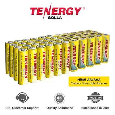 Tenergy Solla NiMH AA 1000mAh 1300mAh Rechargeable Batteries Solar Garden Lights • $14.39