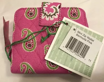 Vera Bradley Bermuda Pink Mini Zip Wallet Retired Rare To Find • $29.50