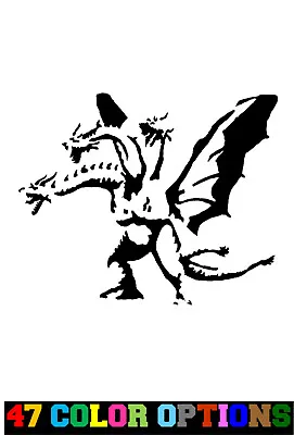 Vinyl Decal Truck Car Sticker Laptop - Kaiju Monster Godzilla King Ghidorah V3 • $4