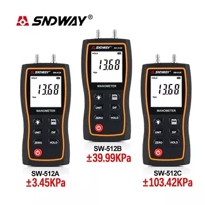 $58.89 • Buy Pro Portable Manometer Digital Handheld Air Vacuum Gas Pressure Gauge Meter