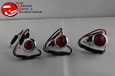 Dual Function Mini Red Stainless Turn Stop Tail Lamp Lights Truck Hot Rat Rod • $40.10