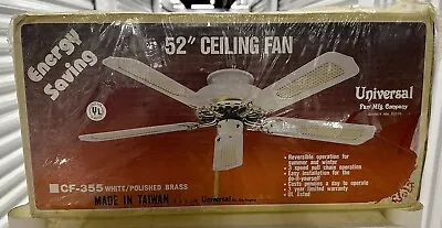 Vintage 80s 52” White Ceiling Fan Sealed New In Box NOS No Lamp • $119.99